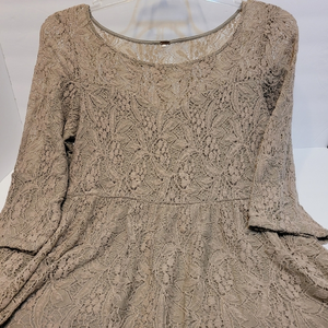 FREE PEOPLE Shake It Up Dress‎ Taupe Floral Illusion Sheer Lace, S(see des)